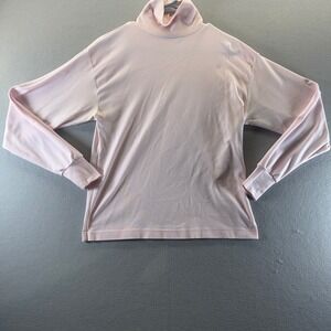 Trend Basics Womens Pink Turtleneck Top Long Sleeve Cotton Blend Size L